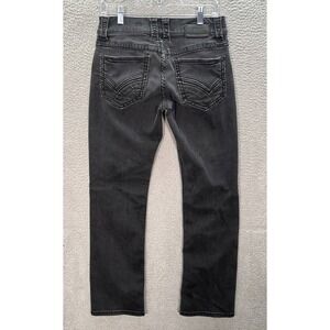 Buckle Black Jeans Mens 29R Black Fit No 9 Straight Leg Thick Stitch Rockabilly